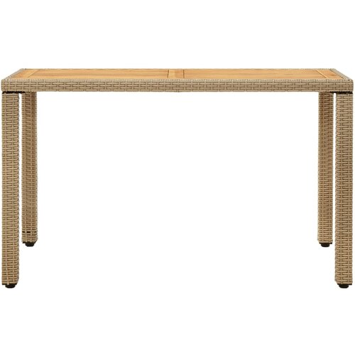  Vrtni stol bež 123 x 60 x 74 cm od poliratana i drva bagrema Slike
