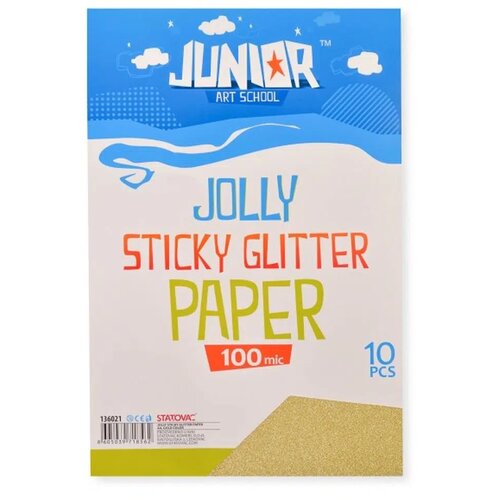 Junior jolly Sticky Glitter Paper, papir samolepljivi, A4, 100mik, 10K, odaberite Zlatna Cene