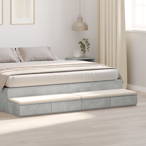 vidaXL Ladice za krevet Betonski sivi 200x36,5x16,5 cm Inženjerska drvo Cijene