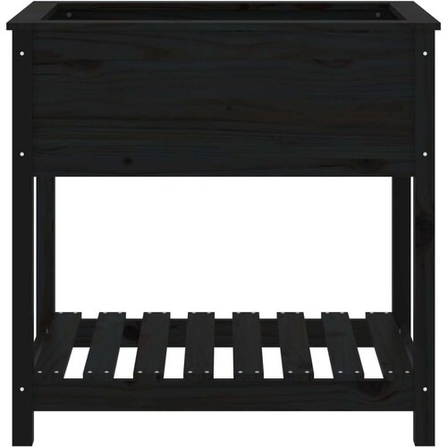 VidaXL Sadilica s policom crna 82 5x54x81 cm od masivne borovine Slike