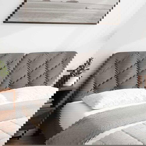 Maison Chic posteljno vzglavje - vzglavna omarica - vzglavna stranica taupe 140 cm blago, (21704158) Cene