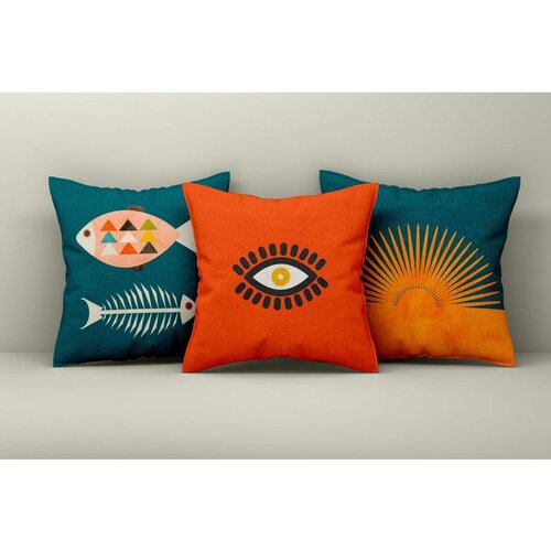 WALLXPERT Set ukrasnih jastučnica Asr_plw25-12, 43x43 cm, 3 komada, Šarene Cene