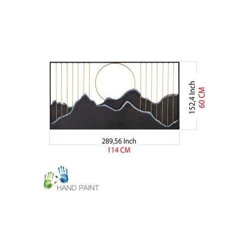 Wallity zidna dekoracija Sagarmatha-1, 114x4x60 cm, crno-zlatne boje Slike
