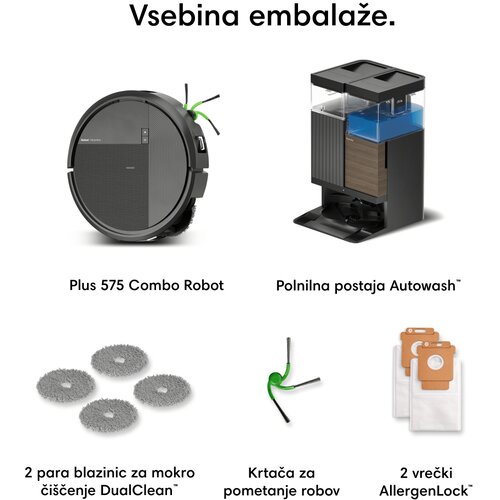 Irobot robot usisivač i brisač roomba plus 575 combo robot + autowash black R285040 Slike