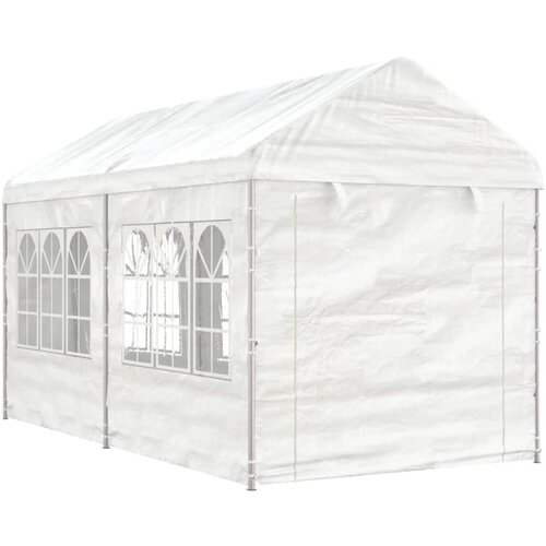 vidaXL paviljon s streho bel 4,46x2,28x2,69 m polietilen Cene