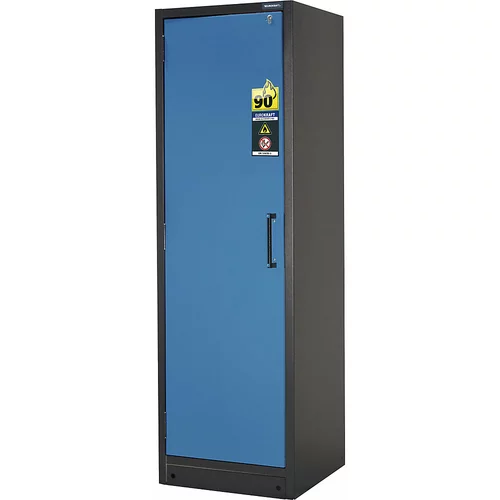 eurokraft pro Ognjevarna omara za nevarne snovi, tip 90, 1 vrata, 3 police, vrata svetlo modra