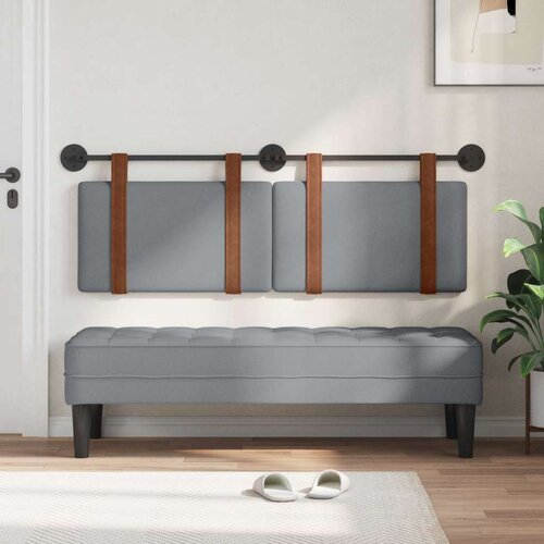  Držeće uzglavlje Zidne Svijetlo siva 150 x 55 x 5 cm Antikni PU - Svjetlosiva 140 cm bez LED Slike