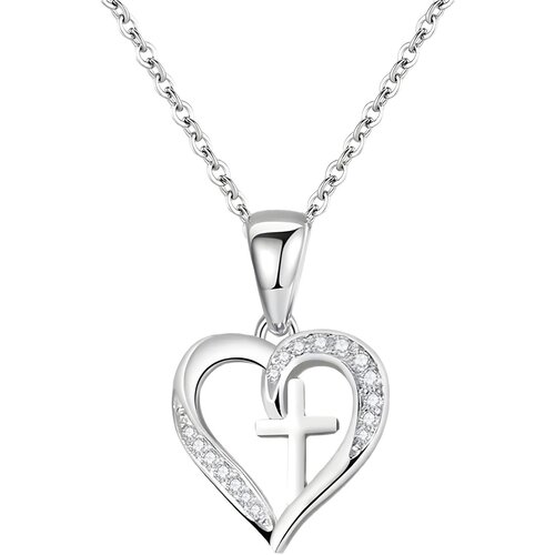 Ogrlica Elegant Cross - Srebrna KP28756 Cene