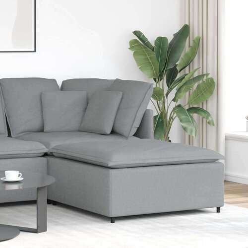  Modularni kauč s podnožjem svijetlo sivi 100x100x48 cm - Svjetlosiva tabure Slike
