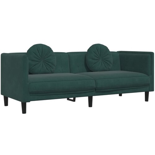 Maison Chic kavč - Sofa - Kanape trosed z blazinami temno zelen žamet, (21726836) Cene