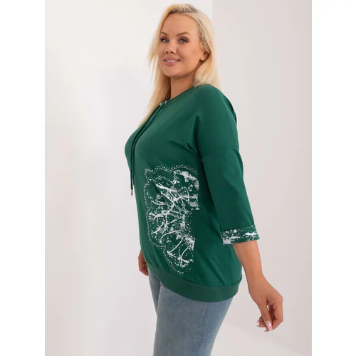 Fashion Hunters Navy green women's plus size blouse