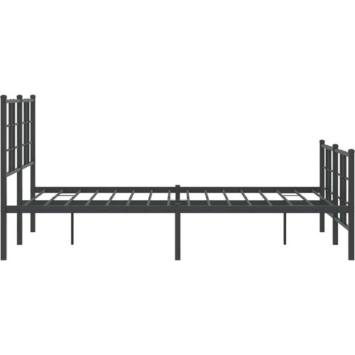  Metalni okvir kreveta uzglavlje i podnožje crni 120x190 cm Slike