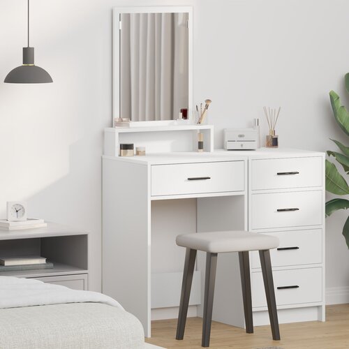 vidaXL Bela MDF 50 x 41 x 140 cm Toaletna enota Pravokotna Sodobna Cene