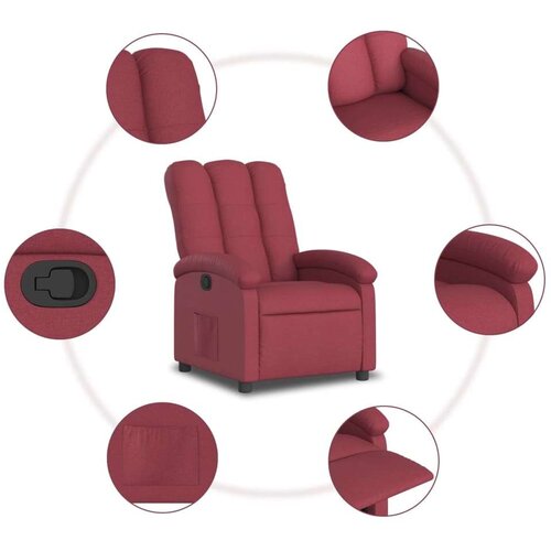 VidaXL Naslonjač od tkanine crvena boja vina Slike