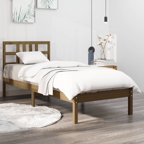 VidaXL Okvir za krevet od masivnog drva smeđa boja meda 100 x 200 cm Slike