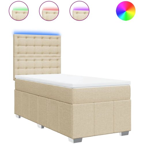 Maison Chic Box spring postelja - Vzmetna postelja z vzmetnico krem 90x200 cm blago SL5648, (21887503) Cene