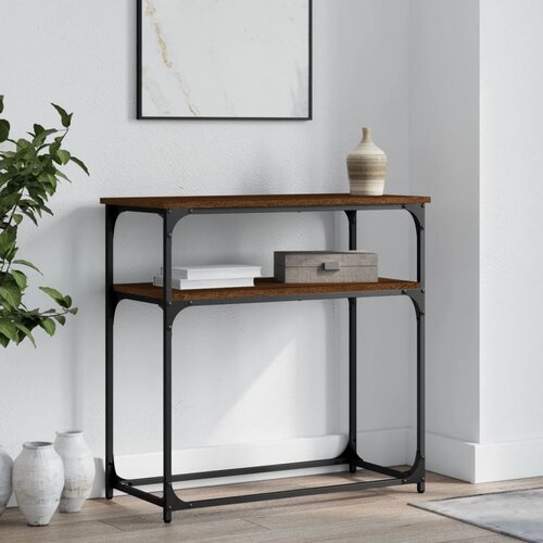 Konzolni stol smeđa boja hrasta 75x35,5x75 cm konstruirano drvo Cijene
