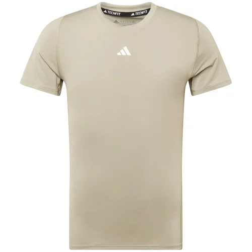 Adidas Funkcionalna majica 'Techfit' svetlo bež / bela