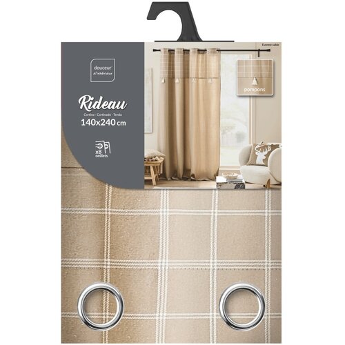 Douceur d int&amp;eacute;rieur Rjava zavesa iz me&amp;scaron;anice bombaža 140x240 cm Everest &amp;ndash; Slike