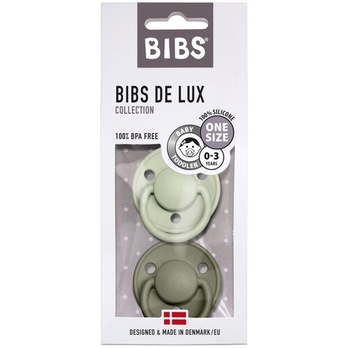 Bibs tolažilna duda - silikon De lux z okroglim cucljem 0-36 m 2/1 sage/hunter green Cene