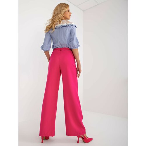 Fashion Hunters Dark pink wide trousers made of Swedish material Slike