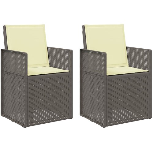  Vrtni jedilni stoli 2 pcs Svetlo siva in krem PP, (5000285779) Cene