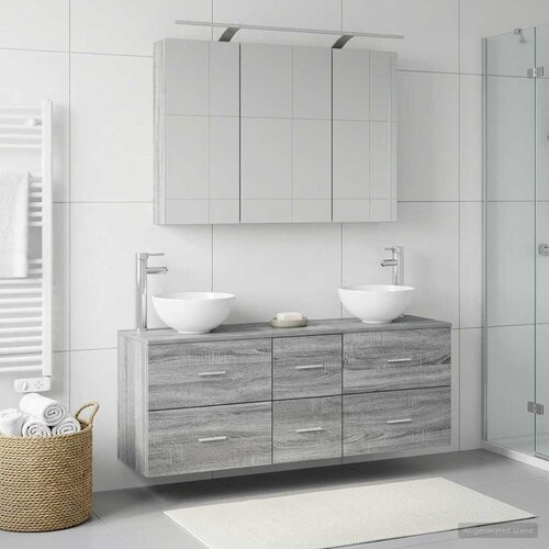  Set namje&scaron;taja za kupaonicu 4 pcs Siva Sonoma Cijene