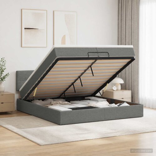  Krevet od pjene s madracem i LED-om Tamnosiva 200 x 200 cm Cene