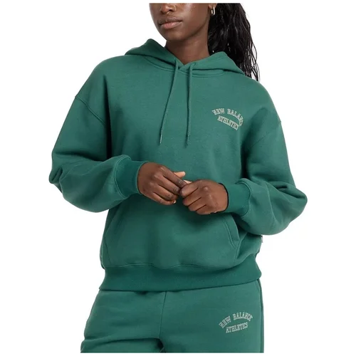 New Balance GRAPHIC FLEECE HOODIE Zelena