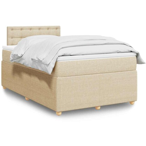 Krevet s oprugama i madracem krem 120 x 200 cm od tkanine Cijene