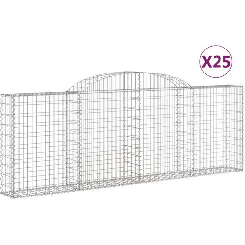  Lučne gabionske ko&amp;scaron;are 25kom 300x30x100/120cm pocinčano željezo Slike