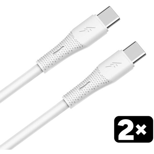 Avax Kabl CB4303 2X / USB-C to USB-C / 60W / 1.5 m / White Slike