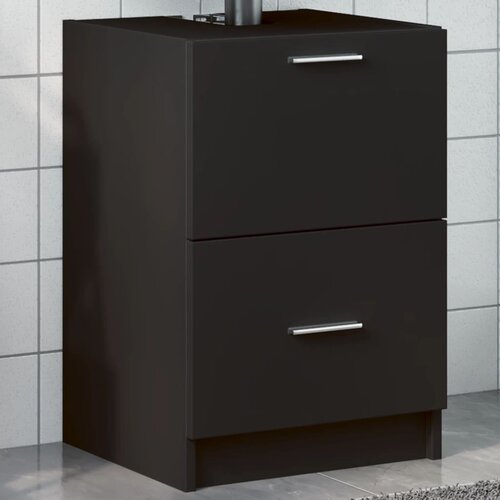 Ormarić za umivaonik crni 40 x 37 x 59 cm od konstruiranog drva Cijene