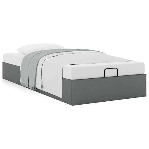 VidaXL okvir za krevet bez madraca tamnosivi 90x200 cm od tkanine Slike