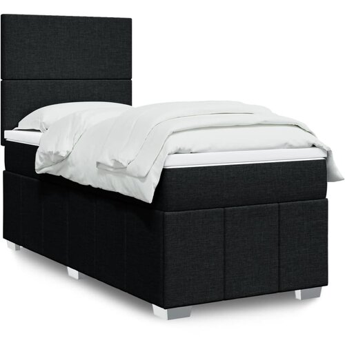 vidaXL Box spring postelja z vzmetnico črna 100x200 cm blago Cene