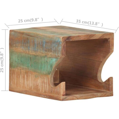 VidaXL stensko stojalo za kolo 35x25x25 cm trden predelan les Slike