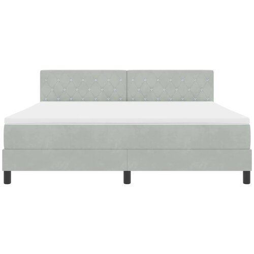  LED Box Spring Krevet Svijetlo siva 180 x 200 cm Bar&amp;scaron;un Slike