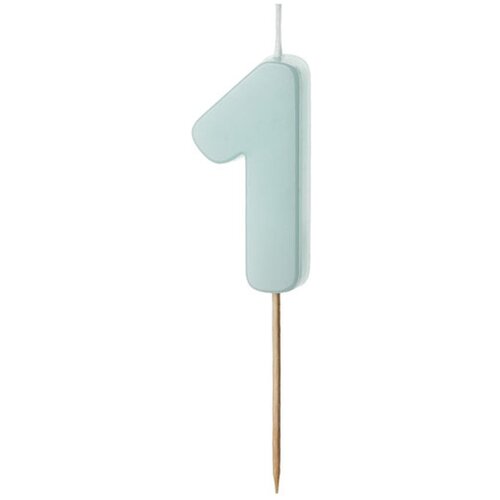 PARTY DECO svečka za rojstni dan numeral 1, svetlo modra, velikost 5,5 cm Cene