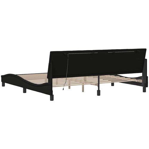  Okvir za krevet bez madraca crni 200x200 cm od tkanine Slike