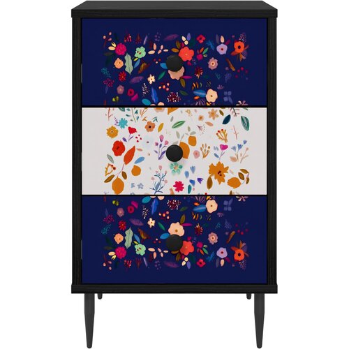  Noćni ormar MAINZ 2 kom. Crni hrast 36 x 33 x 61 cm Slike