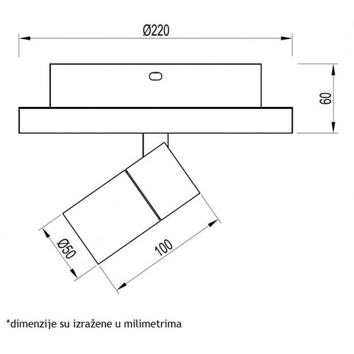 Vesta 477 plafonska svetiljka 12W+5W 3000K crna Slike