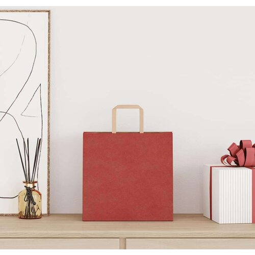  Papirnate vrećice 250 kom s ručkama crvene 26x17x25 cm Cijene