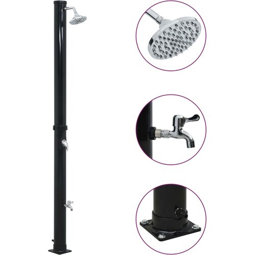 vidaXL Solarni tuš črn 220 cm 20 L, (21394838) Cene