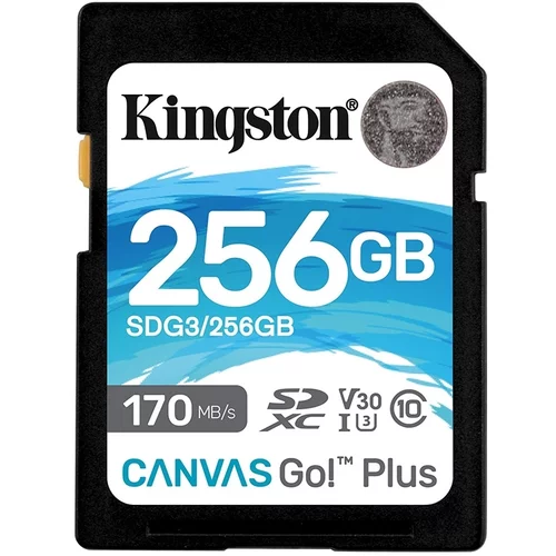 Kingston SD 256GB CanvasGoPlus SDXC;r/w:170/90MB/s SDG3/256GB