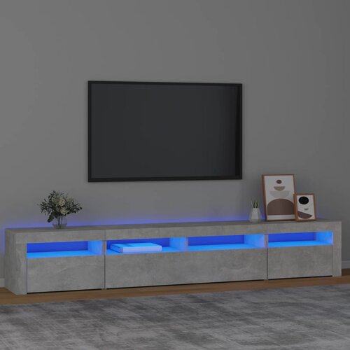 VidaXL TV ormarić s LED svjetlima siva boja betona 240x35x40 cm Slike