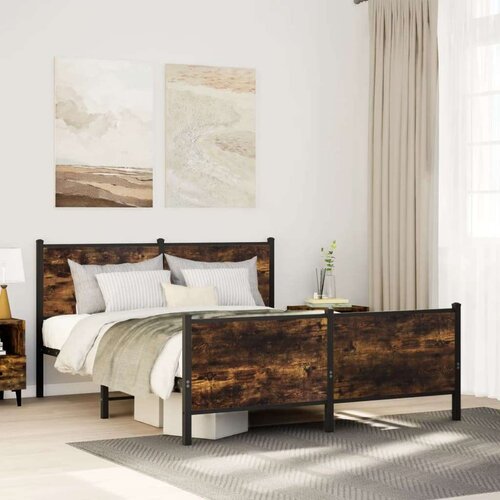 VidaXL metalni okvir kreveta s uzglavljem i podnožjem 140x200 cm Slike