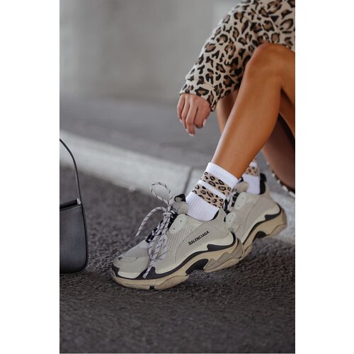 Milena Women's Socks Two Spotted Stripes White Cene