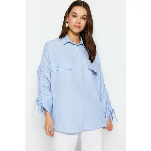 Trendyol Shirt - Blue - Relaxed fit