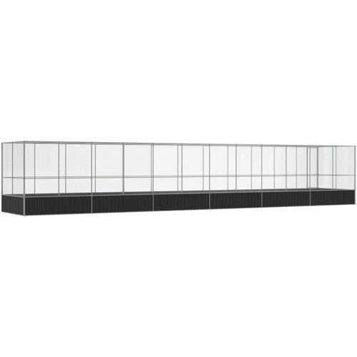  Kavez za ptice s produžetkom srebrni 1246x207x212 cm čelični Slike