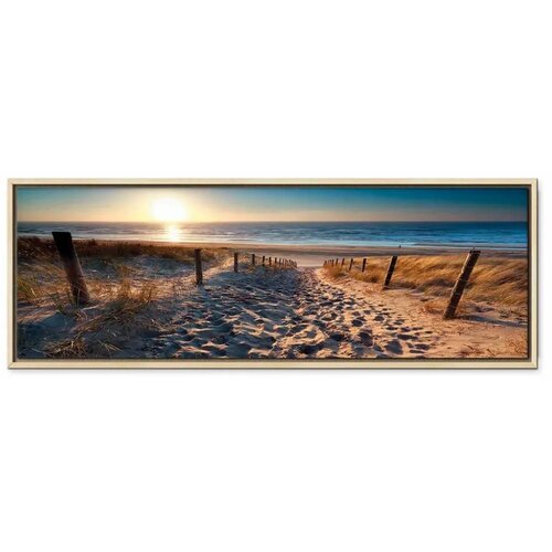  Slika - Sunset Path 90x30 U prirodnom drvenom okviru Slike